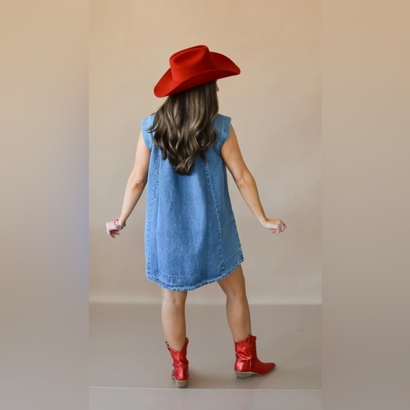Vintage America Dresses & Skirts - Vintage America Chambray Mini Tunic Dress